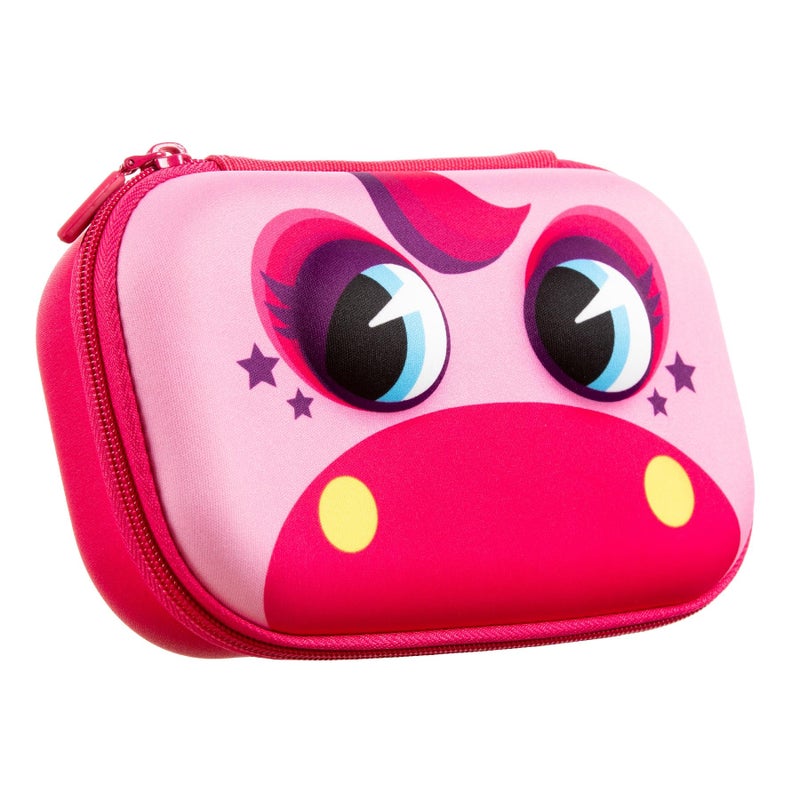 ZIPIT Pony Pencil Box for Girls, Large Capacity Cute Pencil Case for School, Stationery Organizer Box, Pink - Image 1